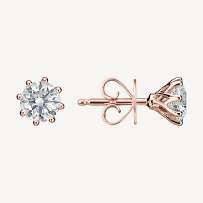 QA Shining Dots Diamond Earrings - rose