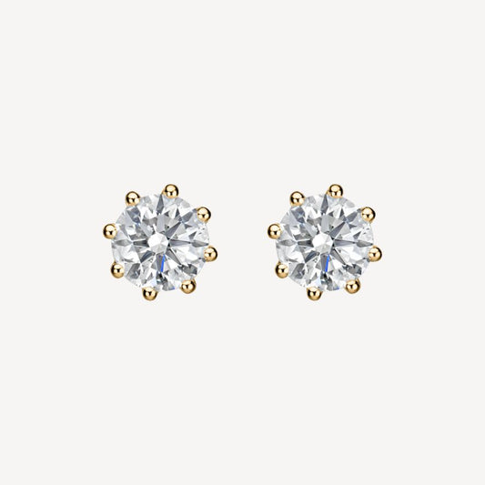 QA Shining Dots Diamond Earrings - yellow
