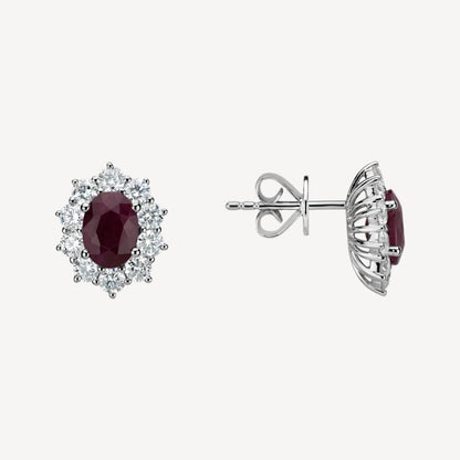 QA Inferno's Gate Earrings with Diamonds and Rubies