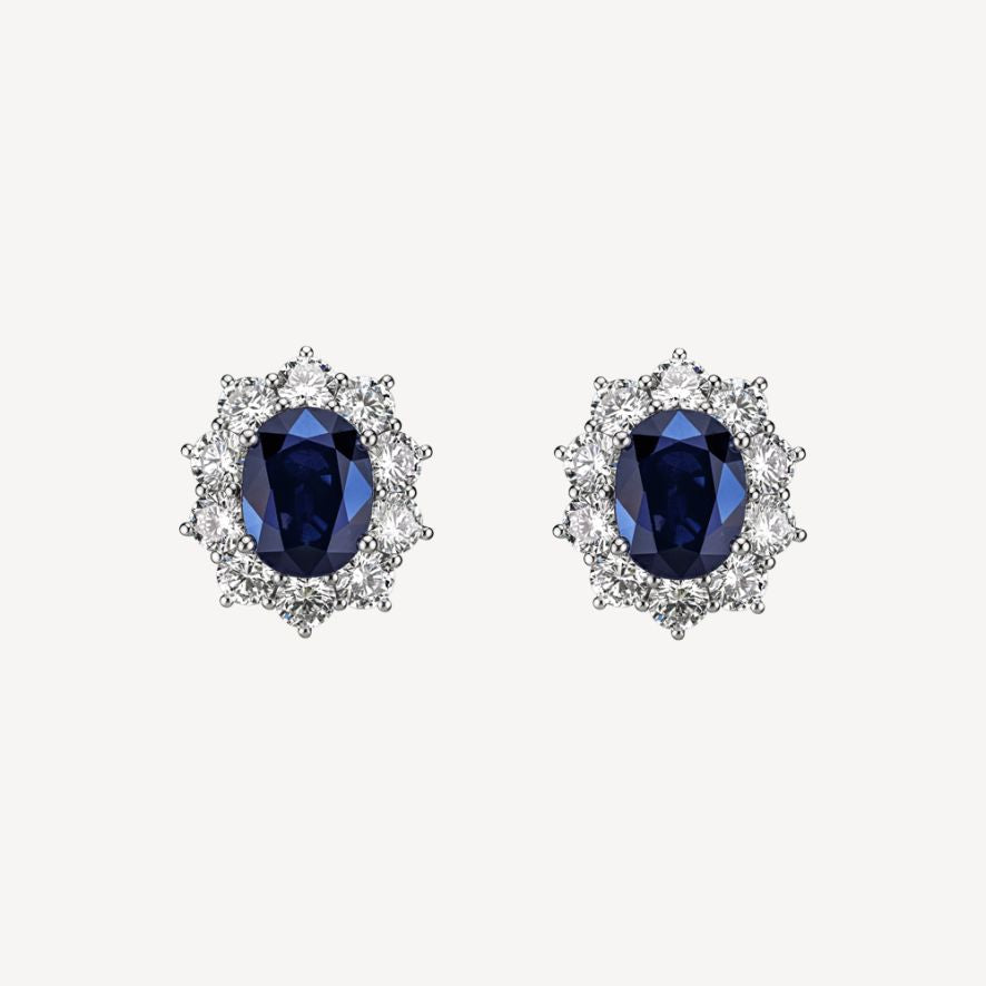 QA Ocean Gate Earrings with Diamonds and Sapphires