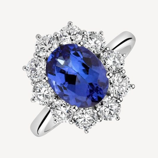 QA Heaven's Glare Ring with Diamonds and Tanzanites