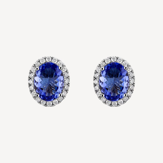QA Heaven's Glare Earrings with Diamonds and Tanzanites