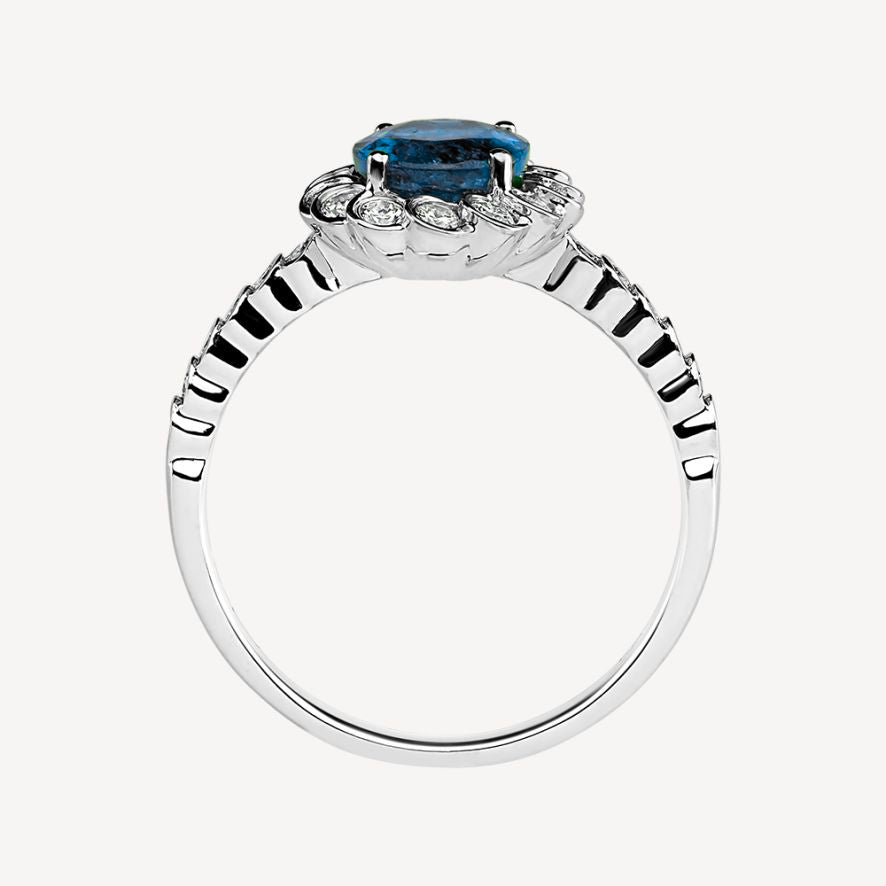 QA Ocean Glare Ring with Diamonds and Sapphires