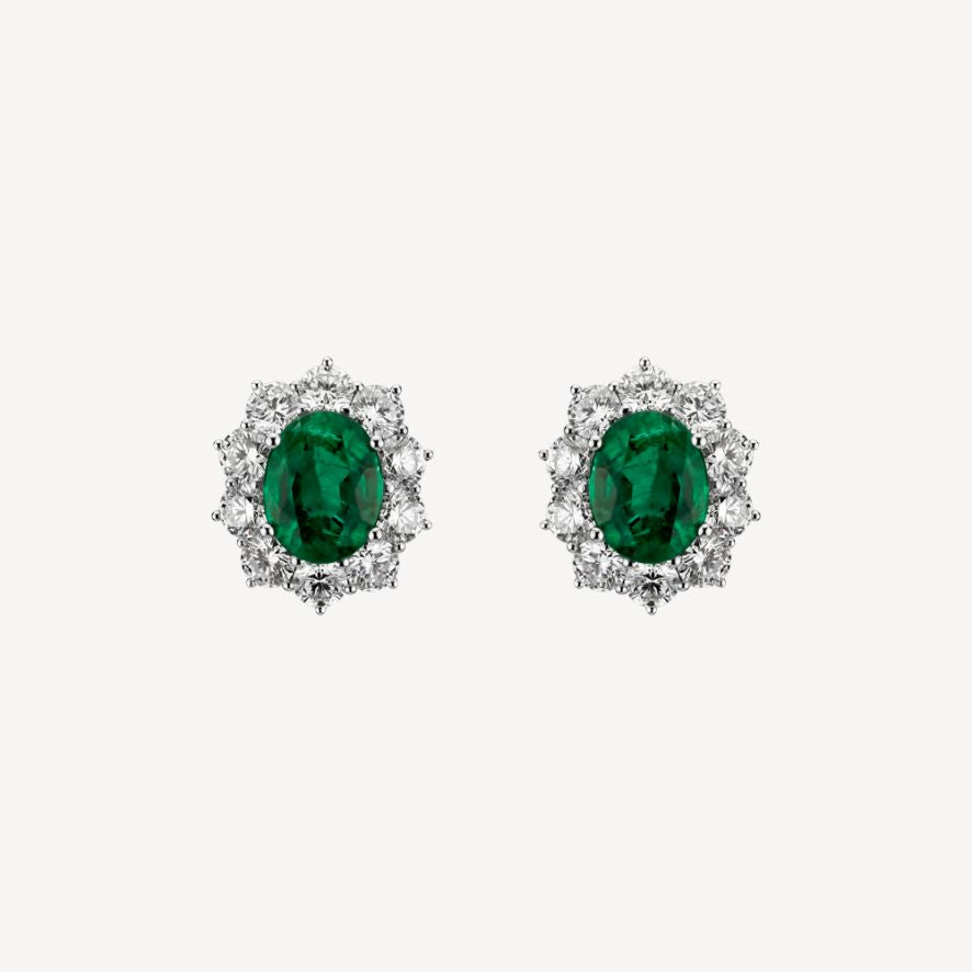 QA Forest Gate Earrings with Diamonds and Emeralds