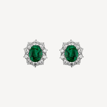 QA Forest Gate Earrings with Diamonds and Emeralds