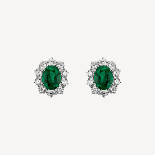 QA Forest Gate Earrings with Diamonds and Emeralds