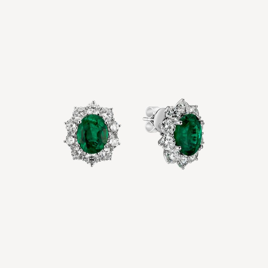 QA Forest Gate Earrings with Diamonds and Emeralds