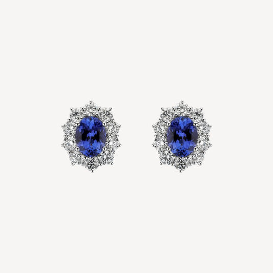 QA Heaven's Gate Earrings with Diamonds and Tanzanites