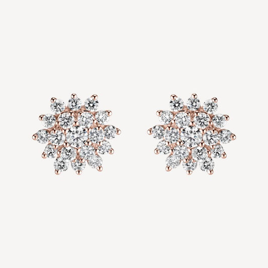 QA Diamond Earrings Icy Crystals - rose