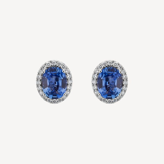 QA Ocean Glare Earrings with Diamonds and Sapphires
