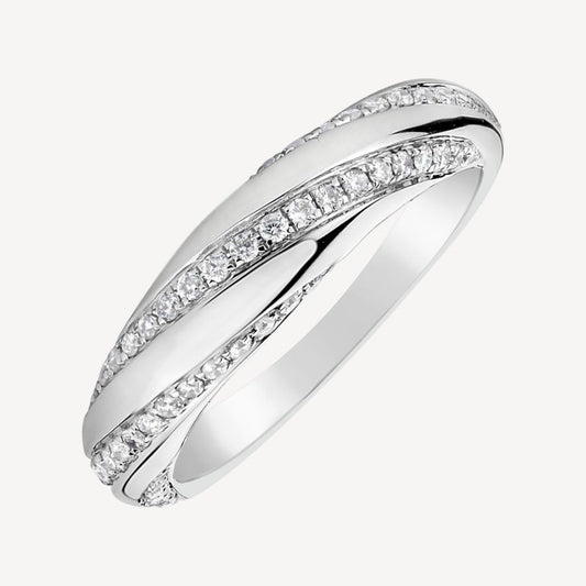 QA Diamond Ring Curved Infinity - white