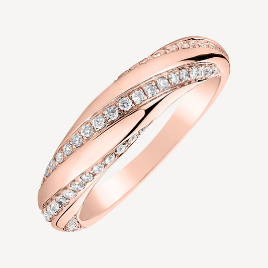 QA Diamond Ring Curved Infinity - rose