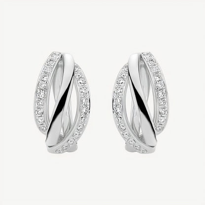 QA Curved Brilliance Diamond Earrings