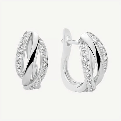 QA Curved Brilliance Diamond Earrings