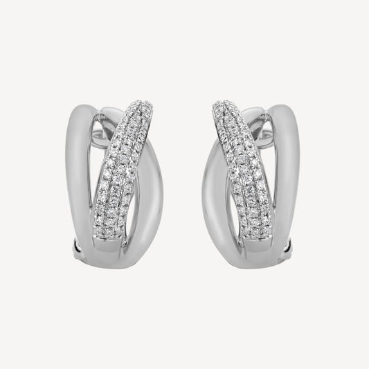 QA Sparkling Sun Ray Diamond Earrings