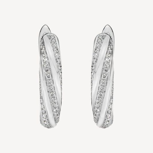 QA Sophisticated Vitality Diamond Earrings - white