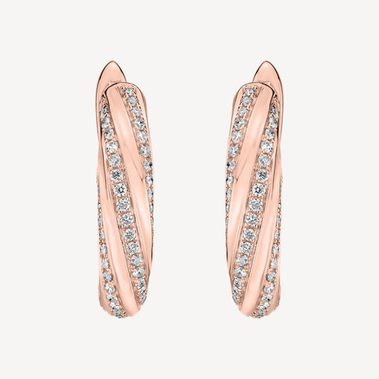 QA Sophisticated Vitality Diamond Earrings - rose