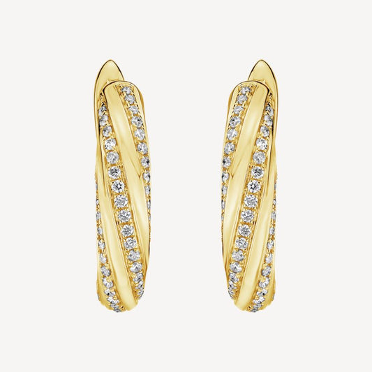 QA Sophisticated Vitality Diamond Earrings - yellow