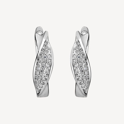 QA Brilliant Curves Diamond Earrings - white