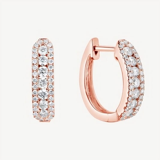 QA Gleaming Points Diamond Earrings - rose
