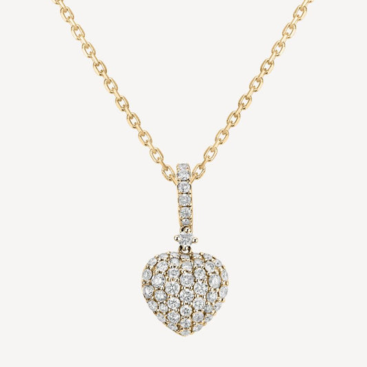 QA Sparkling Heart Diamond Pendant - yellow