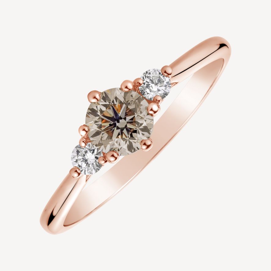 QA Brilliant Essentials Ring with Brown Diamonds