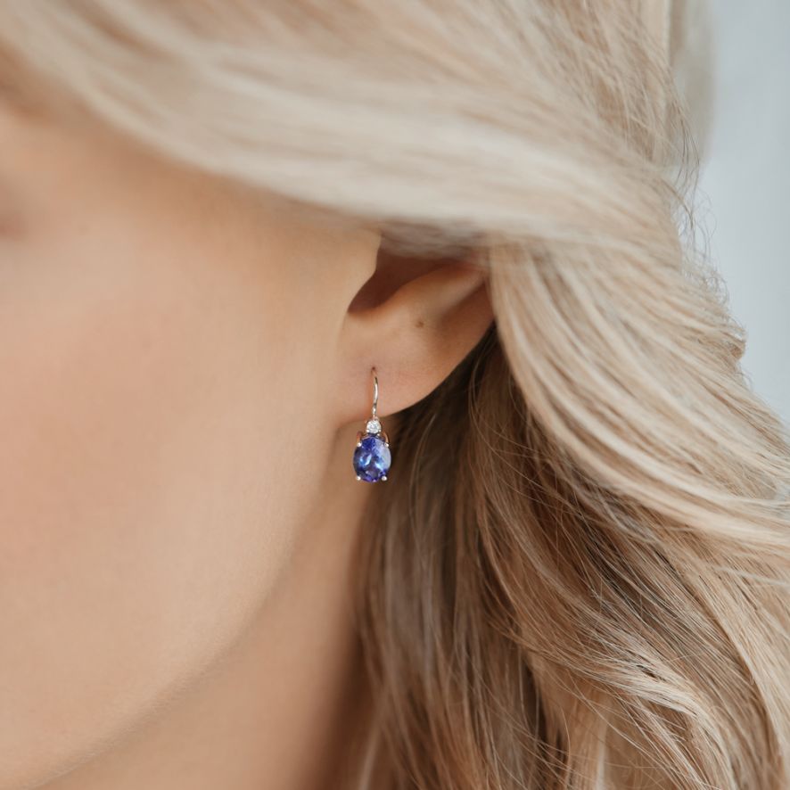 QA Tanzanite and Diamond Astral Charm Earrings