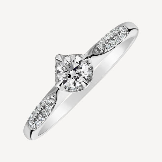QA Diamond Ring Noble Glance - white