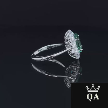 QA Forest Gate Pendant with Diamonds and Emeralds