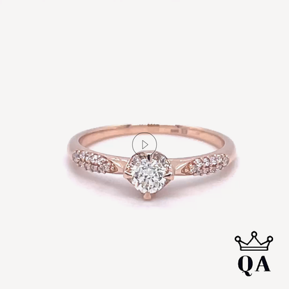 QA Diamond Ring Noble Glance - rose