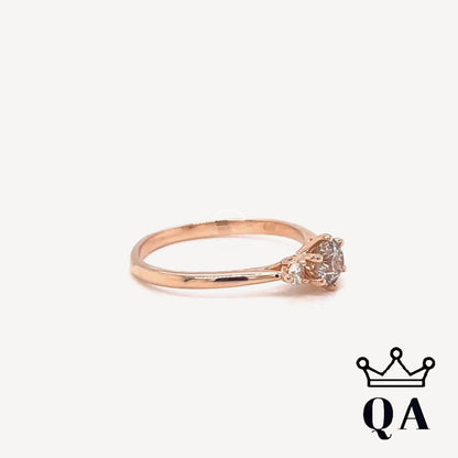 QA Brilliant Essentials Ring with Brown Diamonds