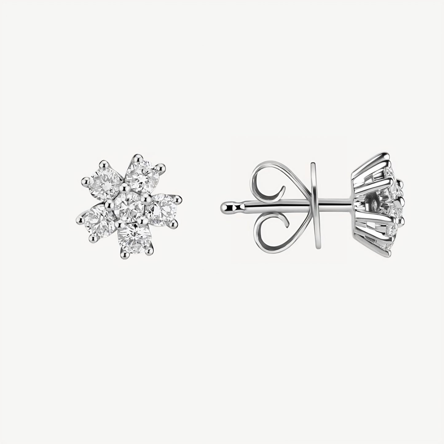 QA Frozen Queen Diamond Earrings - white